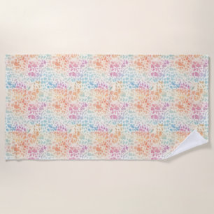 Pastell-Regenbogen-Aquarell-Leoparden-Druck Strandtuch