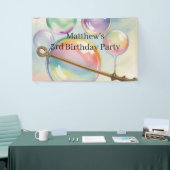 Pastell-Regenbogen-Blasen-Geburtstagsfeier Willkom Banner (Messeveranstaltung)