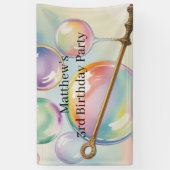 Pastell-Regenbogen-Blasen-Geburtstagsfeier Willkom Banner (Vertikal)