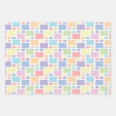 Pastell Regenbogen blaues Set von 3 Geschenkpapier Set (Vorderseite)