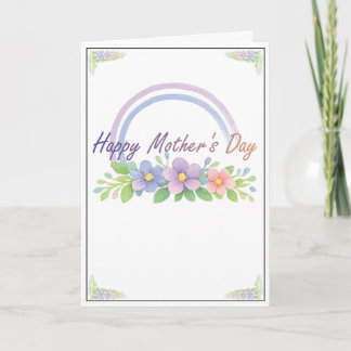 Pastell-Regenbogen-Blumen-Muttertags-Karte Karte