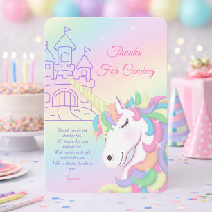 Pastell Regenbogen Einhorn Magischer Geburtstag Dankeskarte