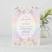Pastell-Regenbogen-Ethere Hochzeit Einladung (Stehend Vorderseite)