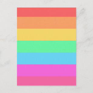 Pastell-Regenbogen-Farbstreifen-Design Postkarte