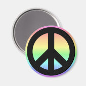 Pastell-Regenbogen-Friedenszeichen Magnet (Vorderseite/Rückseite)
