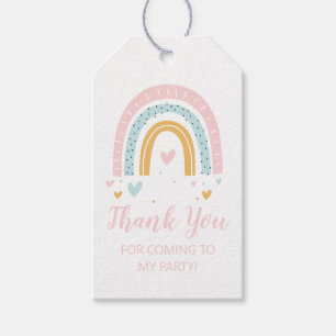 Pastell-Regenbogen-Geburtstags-Party-Dankeschön-An Geschenkanhänger