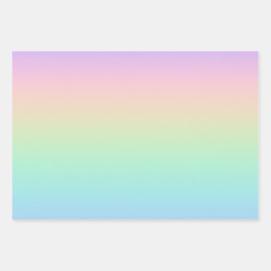 Pastell Regenbogen Geschenkpapier Set (Vorderseite)