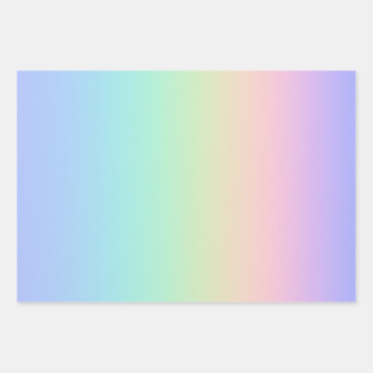Pastell Regenbogen Geschenkpapier Set (Vorderseite)
