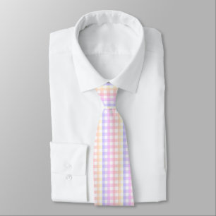 Pastell-Regenbogen-Gingham Krawatte