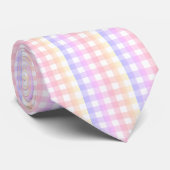 Pastell-Regenbogen-Gingham Krawatte (Gerollt)
