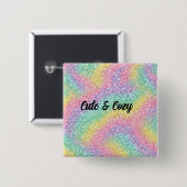 Pastell-Regenbogen-Glitter-Funkel-Button Button (Vorne & Hinten)