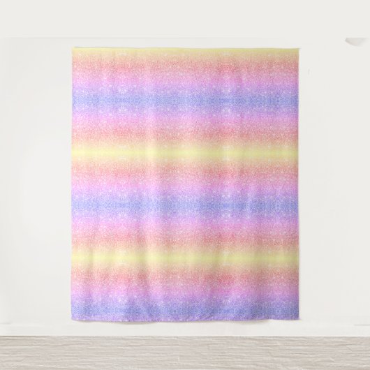 Pastell-Regenbogen-Glitter Wandteppich (Vorderseite)