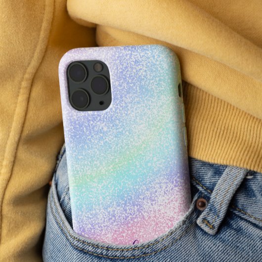 Pastell Regenbogen Glitzer Kalligrafie CAN bearbei Case-Mate iPhone Hülle