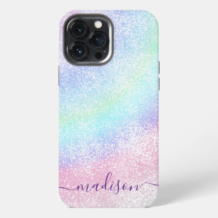 Pastell Regenbogen Glitzer Kalligrafie CAN bearbei iPhone 13 Pro Max Hülle