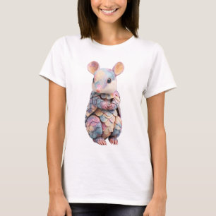 Pastell-Regenbogen-Gürteltier-Schuppen-Maus-Frauen T-Shirt
