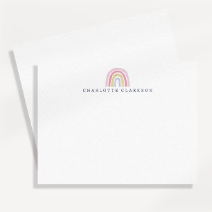 Pastell-Regenbogen-Kinder-Notizkarte Einladung