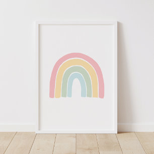 Pastell-Regenbogen-Kinderzimmer-Dekorationsposter Poster
