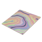 Pastell-Regenbogen-Kontur groß Fliese (Seite)