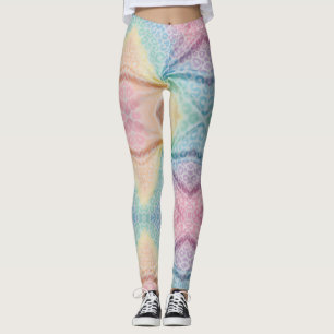 Pastell-Regenbogen-Leoparden-Druck Leggings