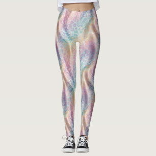 Pastell-Regenbogen-Leoparden-Druck Leggings