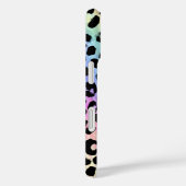 Pastell-Regenbogen-Leopardenprint monogrammiert Case-Mate iPhone Hülle (Rückseite / Rechts)