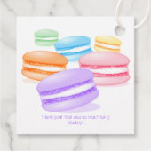 Pastell Regenbogen Macarons Party danke Geschenkanhänger (Rückseite)