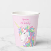 Pastell Regenbogen Magisches Einhorn Blumenkrone Pappbecher (Rückseite)