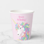 Pastell Regenbogen Magisches Einhorn Blumenkrone Pappbecher (Vorderseite)