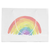Pastell Regenbogen moderne Aquarellfarbe Große Geschenktüte (Rückseite)