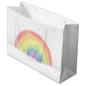 Pastell Regenbogen moderne Aquarellfarbe Große Geschenktüte (Vorderseite Schrägansicht)