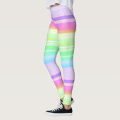 Pastell-Regenbogen-Multicolor gestreift Leggings (Links)