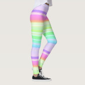 Pastell-Regenbogen-Multicolor gestreift Leggings (Rechts)