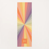 Pastell-Regenbogen-Muster-Monogramm-Übung Yogamatte (Vorderseite)