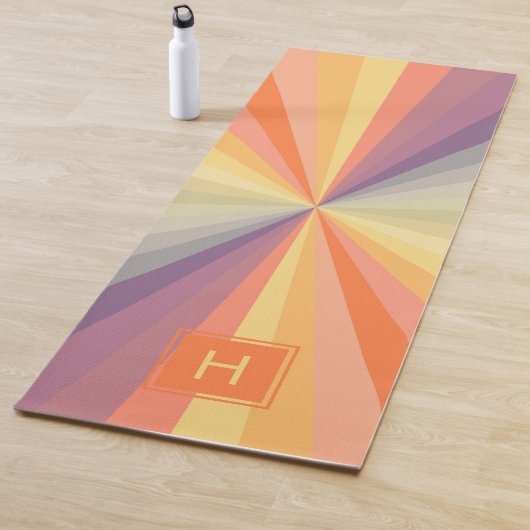Pastell-Regenbogen-Muster-Monogramm-Übung Yogamatte (Beispiel)