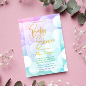 Pastell Regenbogen ombre Glitzer Babydusche Einladung