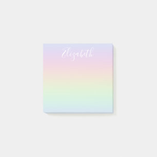 Pastell Regenbogen Ombre Weiß Kalligrafie Post-it Klebezettel