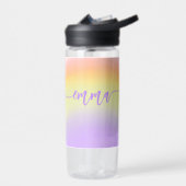 Pastell Regenbogen personalisierter Skriptname Trinkflasche (Links)