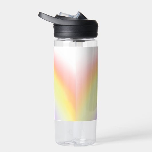 Pastell Regenbogen personalisierter Skriptname Trinkflasche (Rechts)