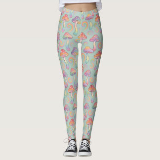 Pastell-Regenbogen-Pilz-Muster Leggings