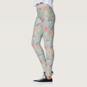 Pastell-Regenbogen-Pilz-Muster Leggings (Links)