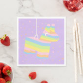 Pastell-Regenbogen-Piñata-Geburtstagsservietten Serviette (Beispiel)