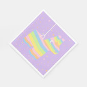Pastell-Regenbogen-Piñata-Geburtstagsservietten Serviette (Ecke)