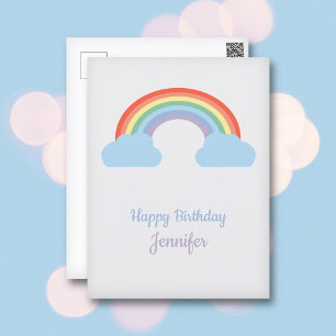 Pastell Regenbogen Postkarte