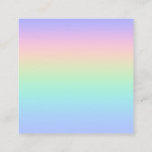 Pastell Regenbogen Quadratische Visitenkarte (Rückseite)