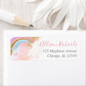 Pastell-Regenbogen-Rosa-Rücksendeadressen-Aufklebe (Insitu)