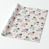 Pastell-Regenbogen-Schaf-Muster Geschenkpapier (Ungerollt)