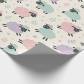 Pastell-Regenbogen-Schaf-Muster Geschenkpapier (Ecke)