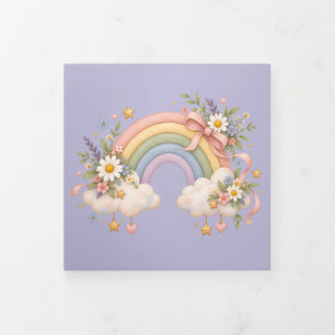 Pastell-Regenbogen-Schreibwaren Dreifach Gefaltete Karte
