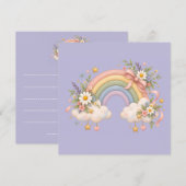 Pastell-Regenbogen-Schreibwaren  Einladung (Vorne/Hinten)