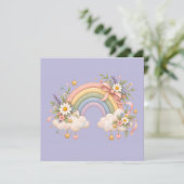 Pastell-Regenbogen-Schreibwaren  Einladung (Stehend Vorderseite)